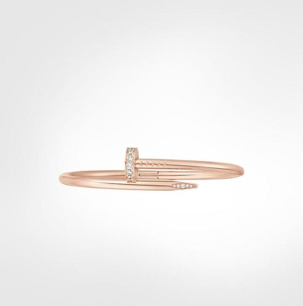 

nail cuff bracelets luxury jewelry for women man fashion bangle titanium steel alloy goldplated craft never fade no box7663216, White