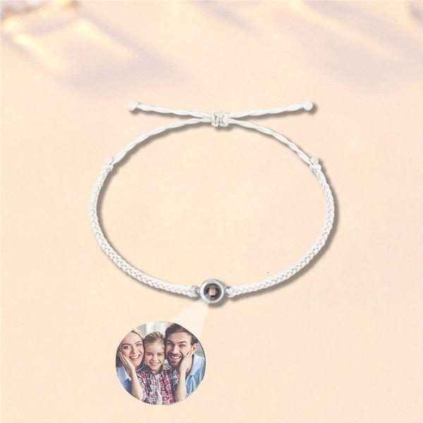 

pendant necklaces braided bracelet personalized circle p o bracelet custom projection necklace personality memorial birthday christmas gift, Silver