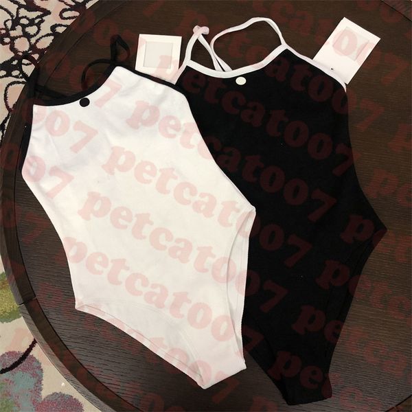 

knitted swimsuit letter logo one piece underwear womens sling bikini classic swimwear two colors