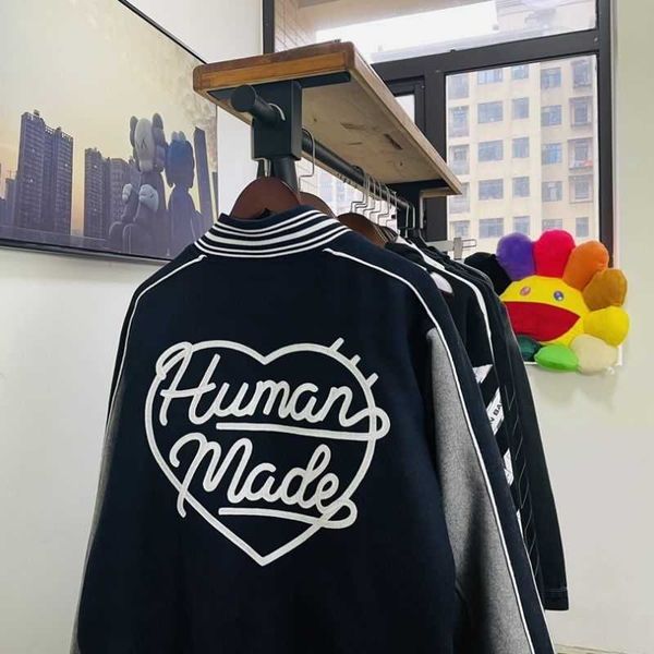 

men's coat baseball uniform human make jacket cotton autumn duck love men women ins celebrity fashion hip hop a5mn unique niche a5m, Black;brown