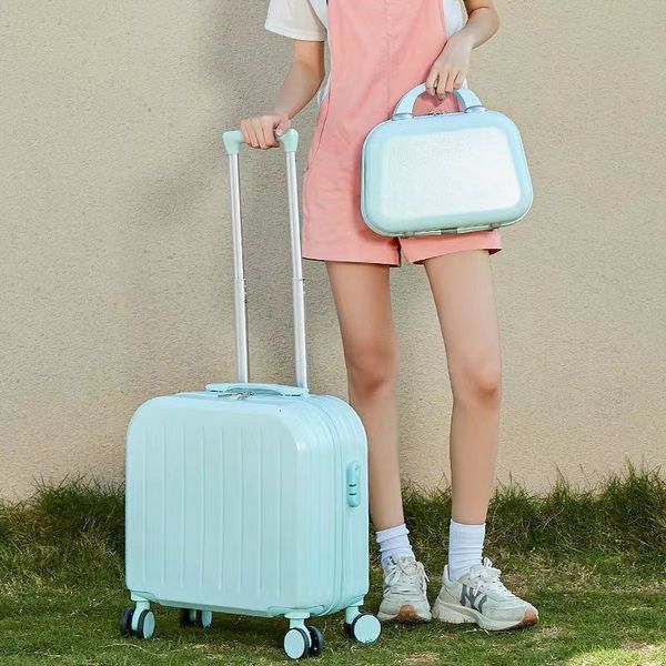 

suitcases 18 inch female small portable trolley carry on suit with wheels student travel luggage set cabin rolling 221130