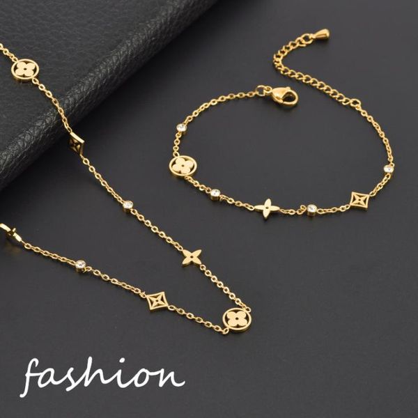 

elegant design clover pendant necklace gold flower charm bracelet for women gift5140972, Silver