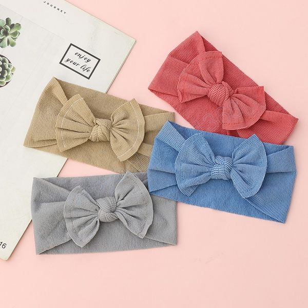 

cotton bows baby headband for newborn hair accessories girl turban kids soft knitted elastic hairband children bowknot headwrap, Slivery;white