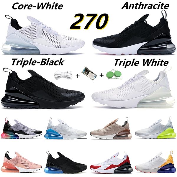 

270 270s men women running shoes sneaker triple black white university red barely rose anthracite light bone tiger cactus mens trainers