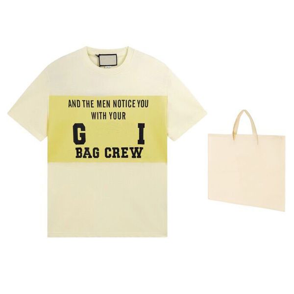 

2022ss spring new fashion round neck loose version printed t-shirt men's women's casual short sleeves color black and white size s, Black;brown