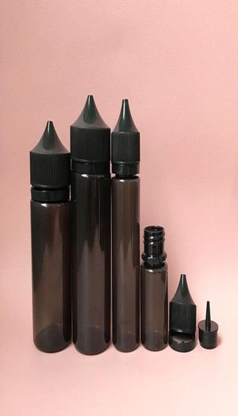

chubby gorilla black bottle pen pet unicorn 15ml 30ml 60ml 100ml 120ml with tamper evident caps for e liquid vape juice plastic bo7065314