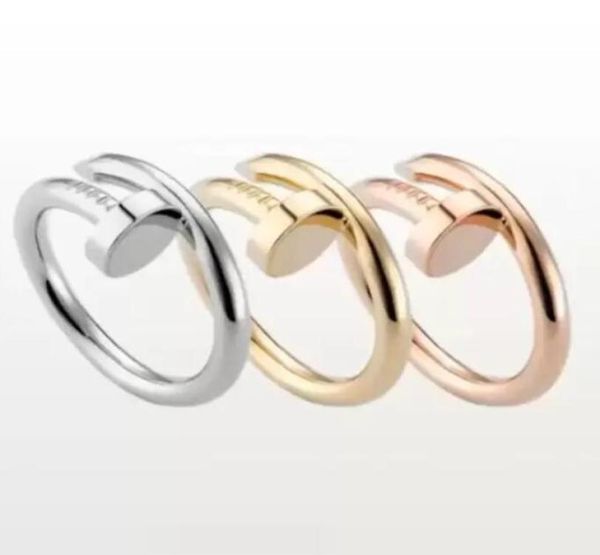 

2022 nail ring love rings designer rings for women jewelry titanium steel single fashion street hip hop casual couple classic gold7899122, Silver