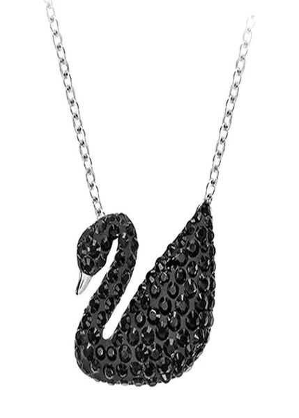 

classic luxury designer crystal swan pendant necklace european and american fashion woman necklace 316l stainless ste9711652, Silver