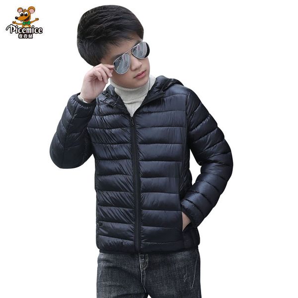 

down coat autumn winter hooded children jackets for girls candy color warm kids coats boys 3-14 years outerwear clothes 221201, Blue;gray