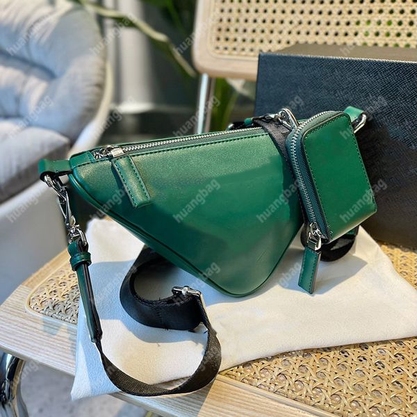

2 pcs sets shoulder bag triangle bags leather crossbody r handbags coin wallet high-quality cross body triangular handbag 4 colors purse