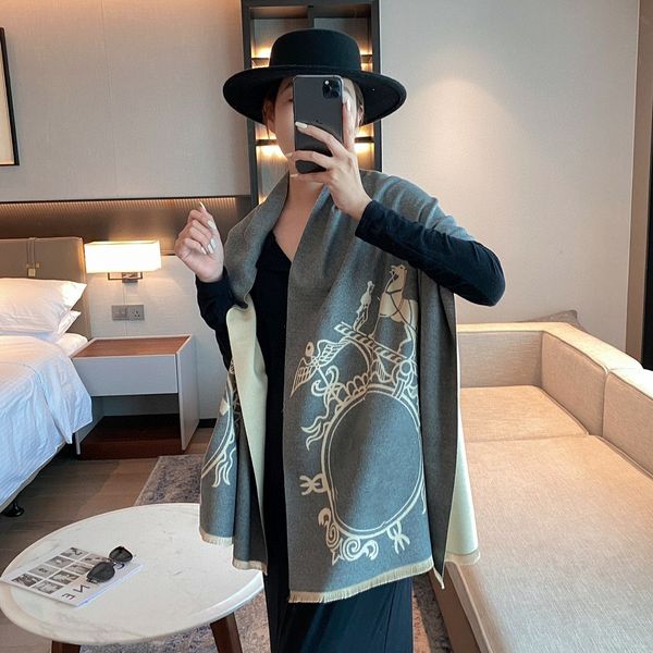 

scarf designer scarf winter shawl cashmere scarfs thick blanket long fashion scarves wraps women warm shawls imitation pashmina thickening l, Blue;gray