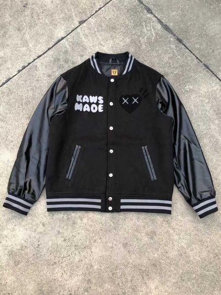 

men's coat baseball uniform human make jacket cotton name kaws ape youth autumn ins celebrity fashion hip hop 9whd unique niche 9wh, Black;brown