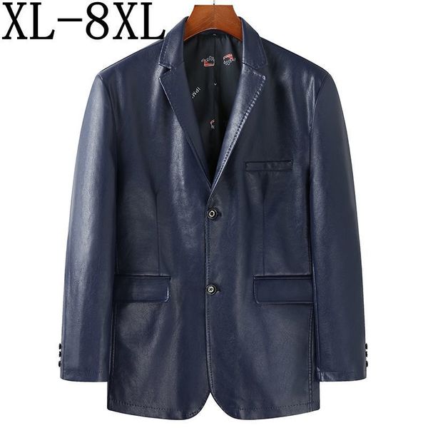 

men's leather faux size 8xl 7xl 6xl arrival business jackets outwear coats spring autumn p u coat 221201, Black