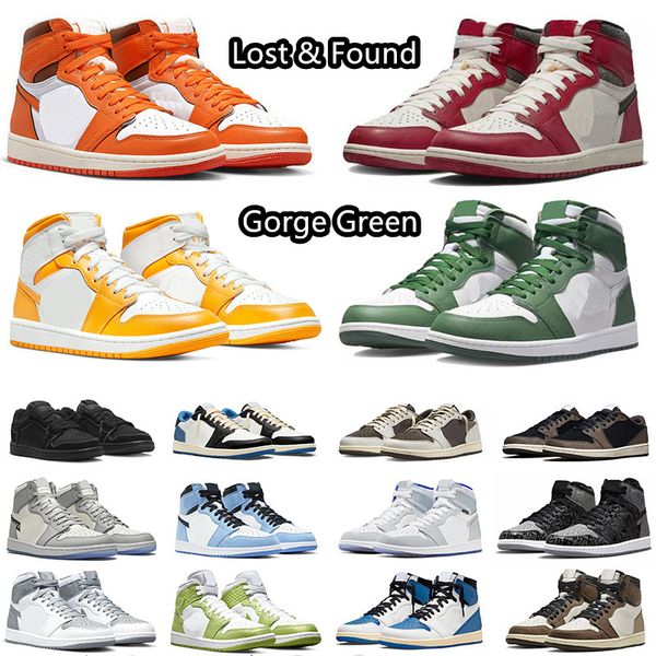 

jumpman 1 starfish basketball shoes lost and found 1s gorge green travis scotts black phantom reverse mocha wolf grey trainers sneakers for