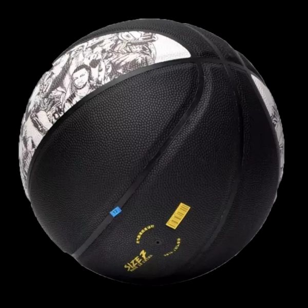

balls custom official size 7 black pu leather indoor outdoor basketball whole293l