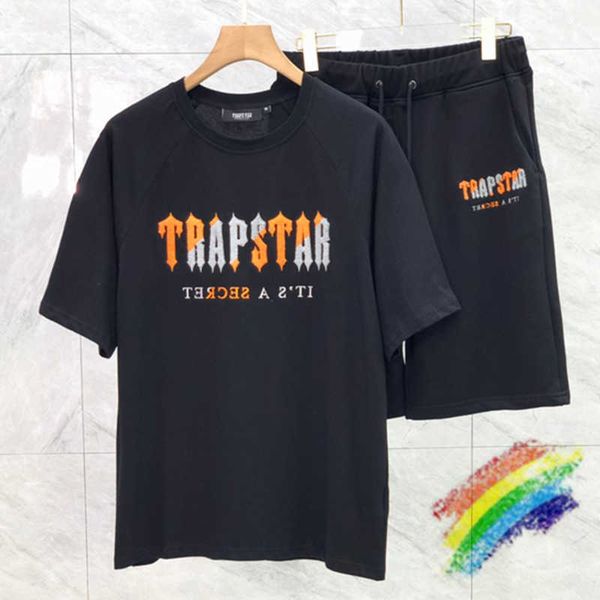 

men's t-shirts towel embroidered t shirt men women orange letter hip hop high street t-shirt tee t221130, White;black
