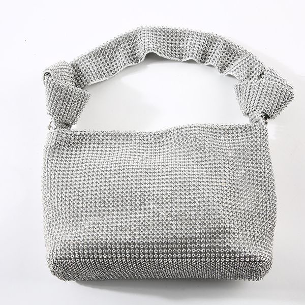

evening bags women's shining shoulder underarm diamond handbag glitter pochette fashion silver party handmade ls9824 221130