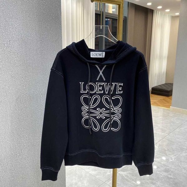 

designer loew's mens womens hoodies warm pullover autumn and winter black white color structure embroidery dalian sweater bright line c
