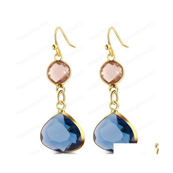 

dangle chandelier long earrings copper square gemstone crystal drop ladies double pendant ear hook earring for women birthday part dhnsh, Silver