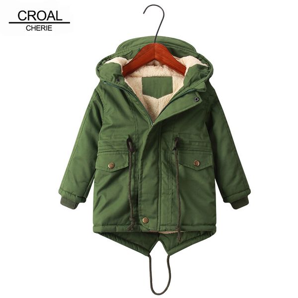 

down coat croal cherie long style kids clothes winter jacket for boys fleece velvet girls outerwear overalls children 221201, Blue;gray