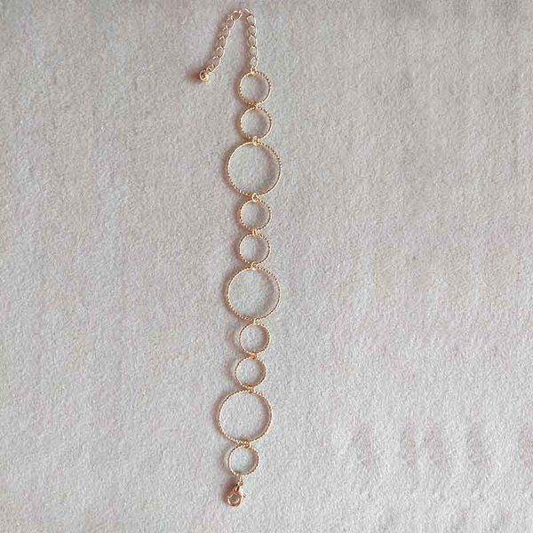 

chain popular korean fashion elegant gold women's bracelet metal ring bracelet, Black