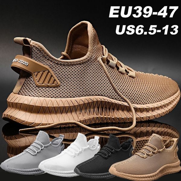 

dress shoes men sneakers mesh breathable running male lightweight sport athletic man casual large size 221130, Black