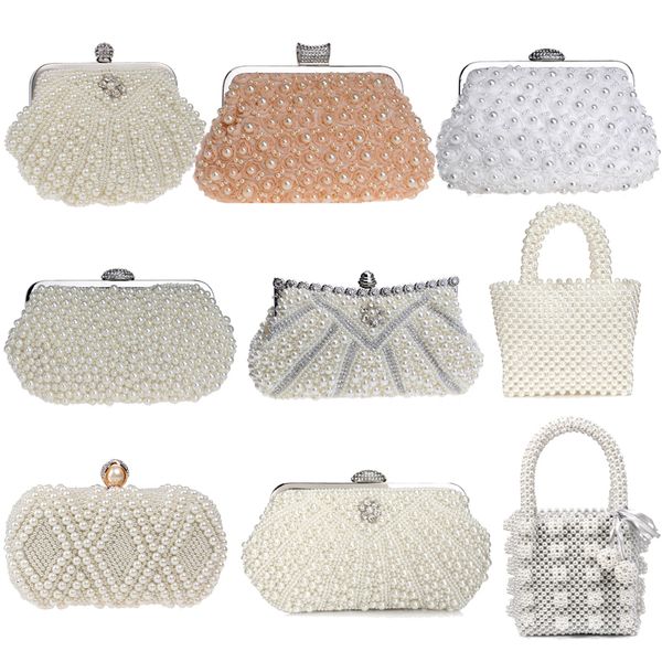 

evening bags sekusa beded women evening bags diamonds shell lady small day clutches party dinner wedding bridal hollow pearl handbags purse