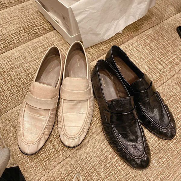 

shoes the row spring and summer 2023 new fashion leather single casual eel lefu women