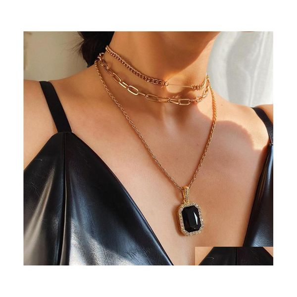 

pendant necklaces gold chain fashion gothic collares bijoux femme statement necklace women aesthetic colar mujer golden wedding acce dh8oo, Silver