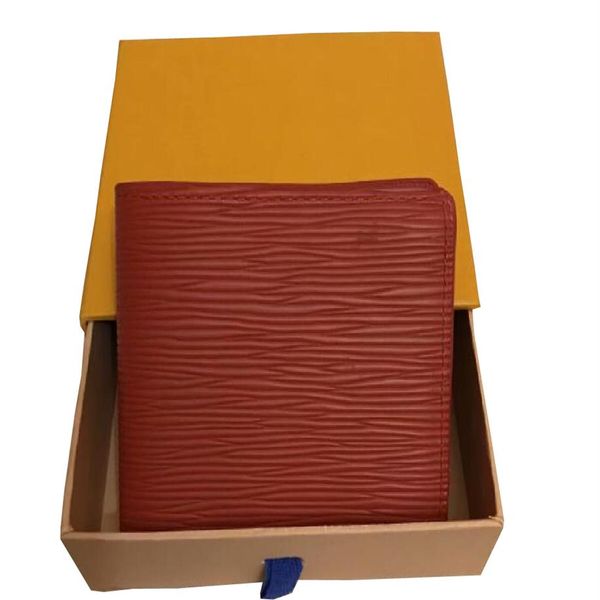 

fashion designer wallet luxury leather men short wallets for mens card holder coin purse clutch purses box whole 314t, Red;black