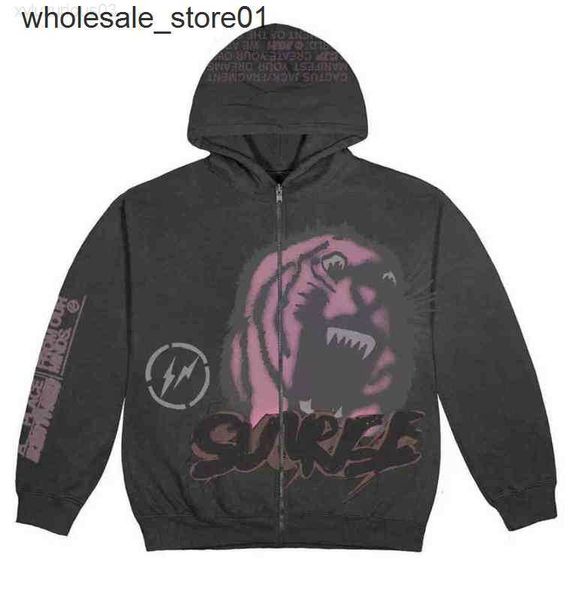

men's hoodies designer sweatshirts travis jack co branded skeleton sweater fashion streetwear hoodie, Black