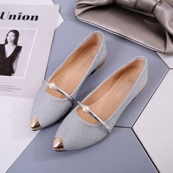 

dress shoes comemore spring summer women s pointed flat elegant loafers fashion slip on gold silver women footwear 221130, Black