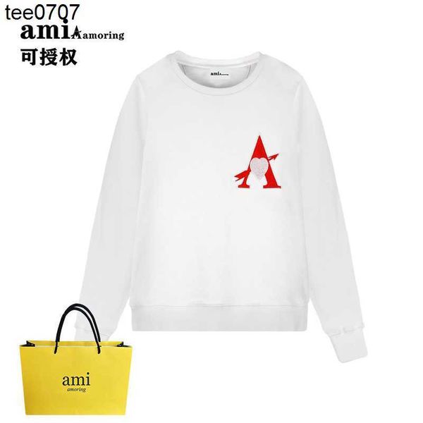 

designer amis amoring classic embroidery arrow of love sweater autumn and winter new round neck american men and women's couple dress s, Black