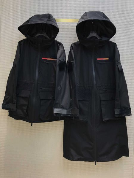 

brand women's jackets designer design new style of early spring classic nylon chest lettering loose hooded and versatile windbreaker sh, Black;brown