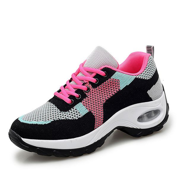 

dress shoe vulcanize sneakers woman fashion height increasing casual breathable mesh thick bottom platform female tenis 221130, Black