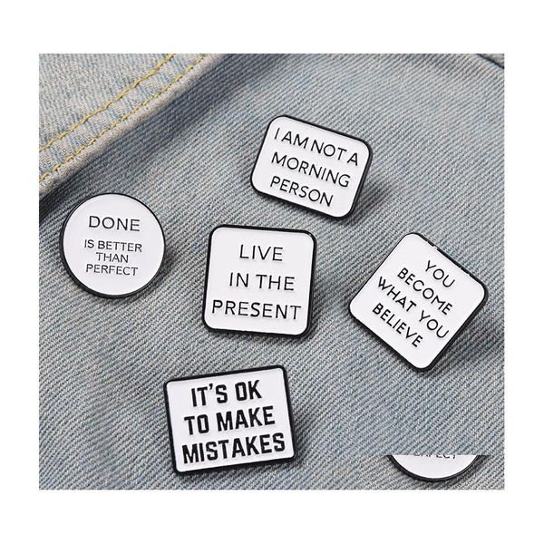 

pins brooches motivational quotes enamel pins live life happy brooches bag hat lapel pin letter saying badge jewelry gift kids girl dhrz3, Gray