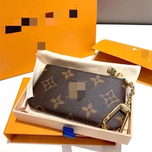 

luxury design portable key p0uch wallet classic man women coin purse chain bag with dust bag and box220p, Red;black