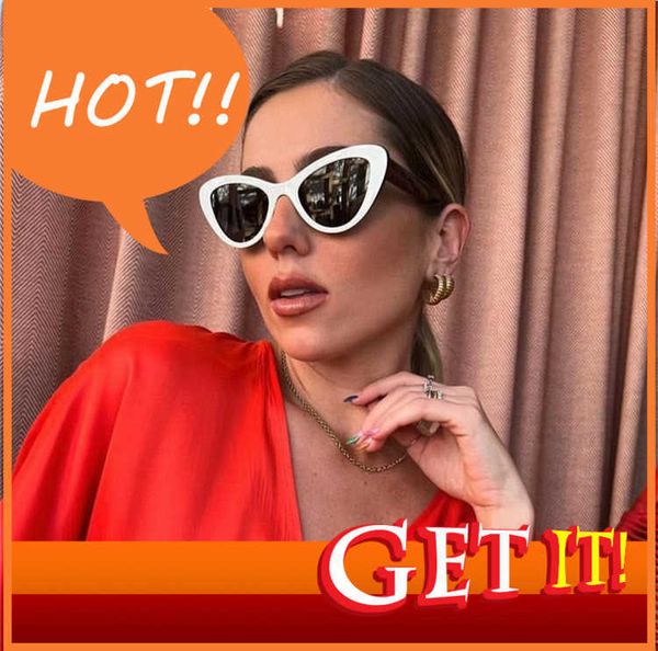 

fashion luxury designer sunglasses 22ss new p cat's eye sunglass the same spr 13x-f fashion street p sunglass as ins internet celebriti, White;black