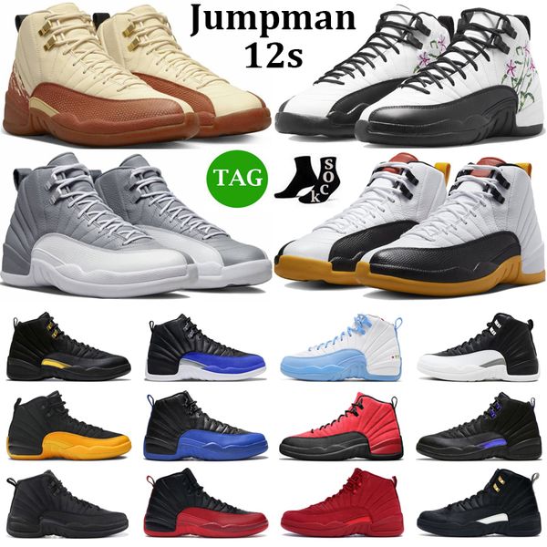 

jumpman 12 12s men basketball shoes muslin stealth floral black taxi hyper royal playoffs reverse flu game mens trainers sports sneakers