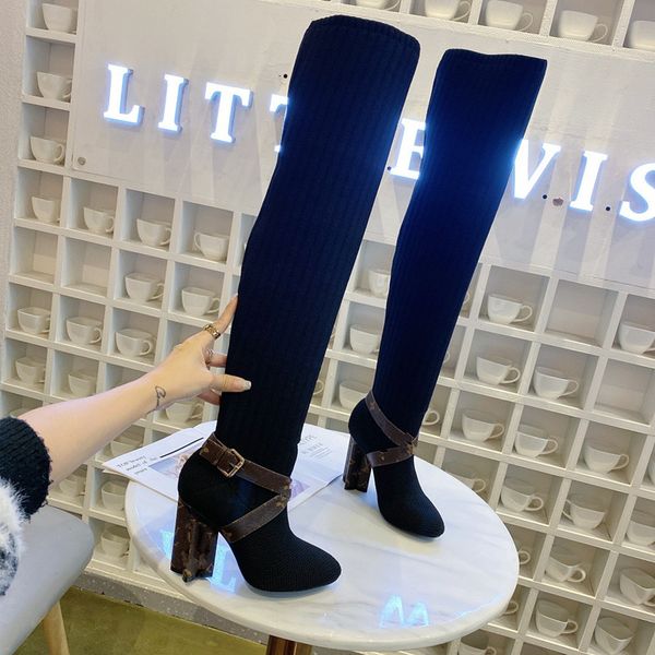 

designer women's classic tall winter leather snow boots furry outdoor warmth woman shoes multiple colour us size wholesale 1021, Black