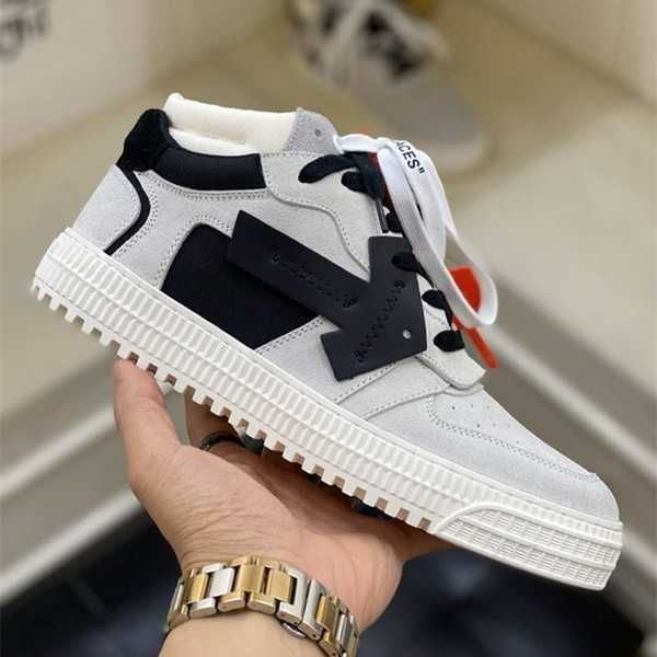

2022 new fashion design luxury mens casual shoes genuine leather high off man white sneakers mixed color walking jogging running sport shoes, Black