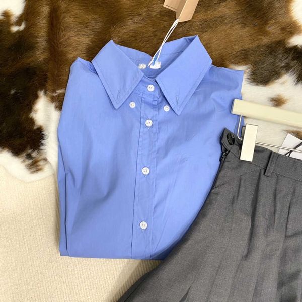 

brand women's blouses designer design shirts early autumn new letter embroidery fashion casual versatile long sleeve shirt, White