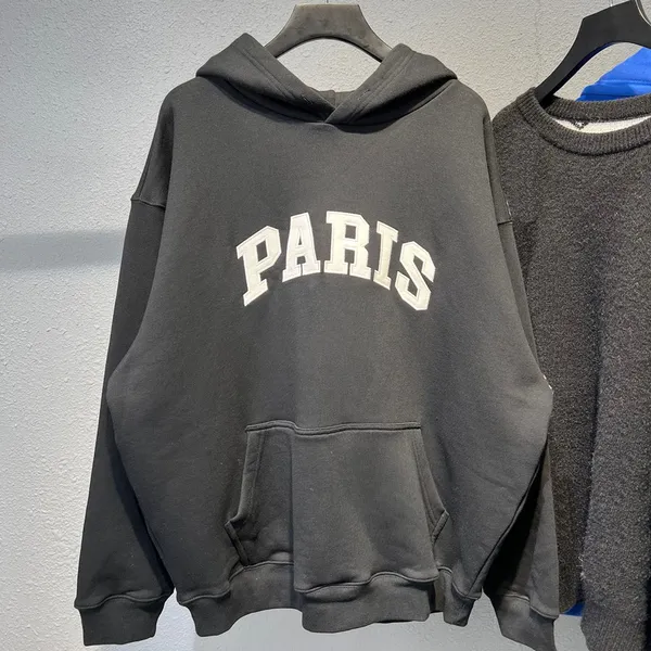 

paris designer mens sweatshirts basic hoodie tech fleece fashion hooded jacket students casual fles clothes coat sweatshirts hoody essential, Black