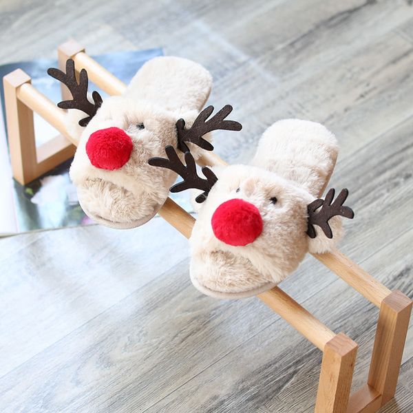 

slippers spring and autumn home women s thick bottom non slip cotton indoor cute christmas elk winter 221130, Black