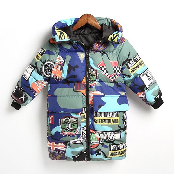

down coat kids boys jackets winter warm for children hooded outerwear clothing teen girls clothes russian parkas 221130, Blue;gray