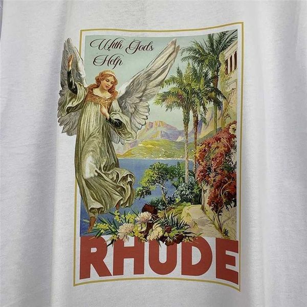 

30% off~men's t-shirts men's rhude t-shirt men women 1 tee vintage oversize short sleeve t221202h632, White;black