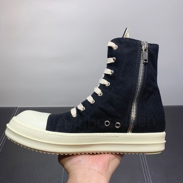 

high-shoes casual shoes canvas boots designer brand owens thick-soled black side zipper lace-up couples netflix models sneakers with box siz