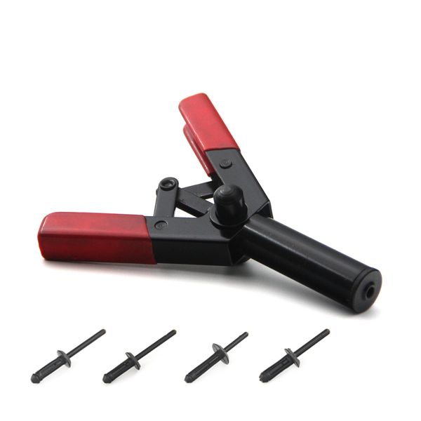 

7in. poly riveter gun hand tools with 40pcs plastic rivets for door panels and automotive trim