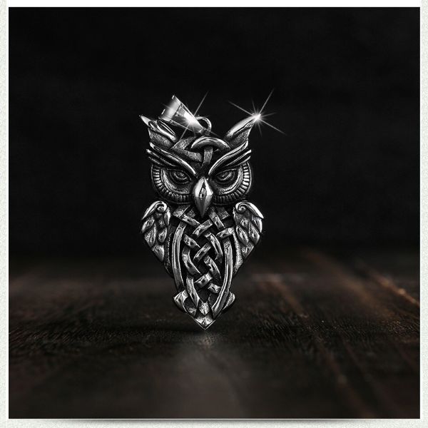 

ancient silver owl necklace stainless steel pendant necklaces chain women men hip hop fashion fine jewelry will and sandy