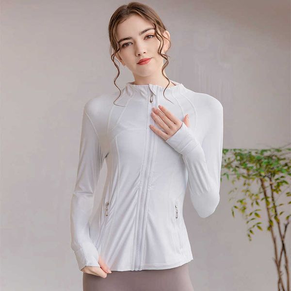 

active shirts tees sports coat fitness clothes spring and summer women long sleeve running zipper quick drying coat women